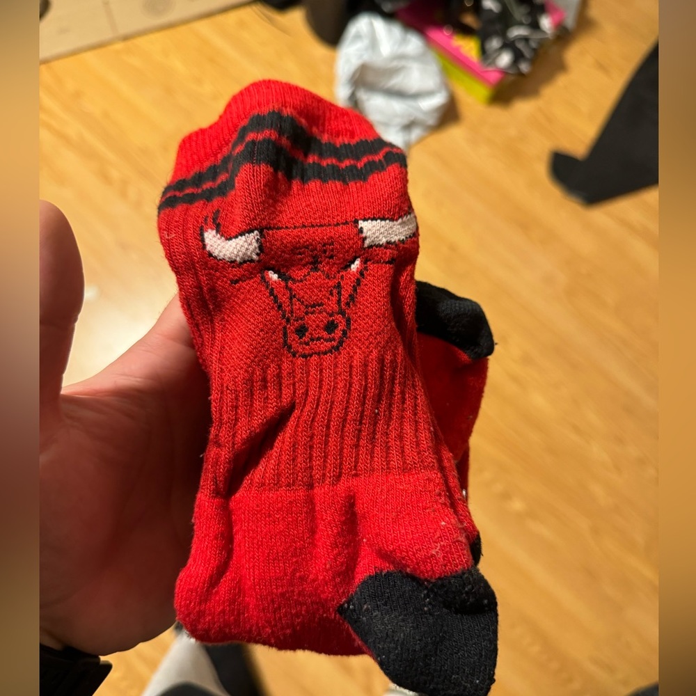 Long Chicago bulls socks!